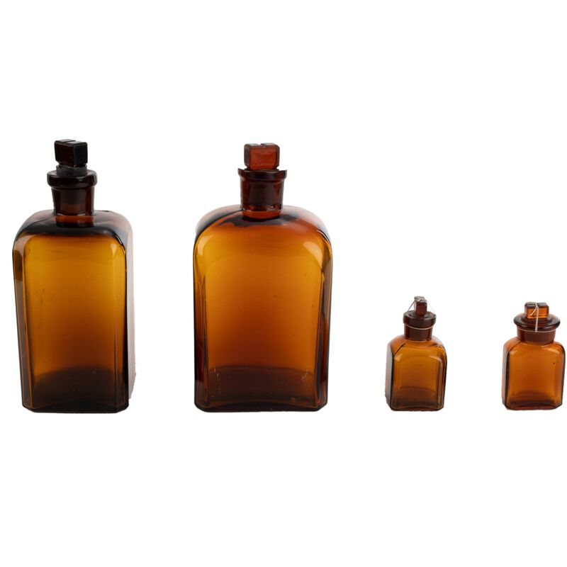 Czech Glass Square Bottle Set 4pc, , large image number 0