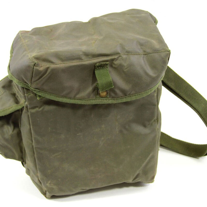 British Olive Drab Rubberized Gas Mask Bag image number 0